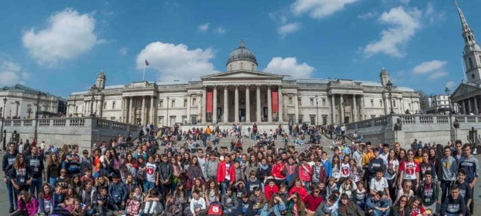 Estudiantes de un colegio que viaja con LK en Londres